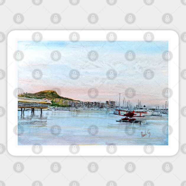 Townsville Breakwater Marina - The Red Barron and Castle Hill Sticker by pops